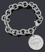 A Tiffany & Co Sterling silver 'Return to Tiffany' oval tag bracelet