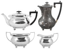 A George V silver four piece tea service