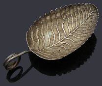 A George III silver leaf caddy spoon
