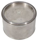 A George V silver treacle tin