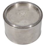 A George V silver treacle tin