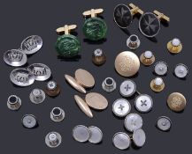 A large collection of assorted gold, silver and gilt cufflinks and dress studs