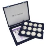 The Royal Mint - A .925 silver proof twenty six coin set commemorating the Queen's 80th Birthday
