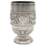 A late Victorian silver beaker