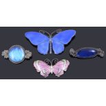 A collection of brooches