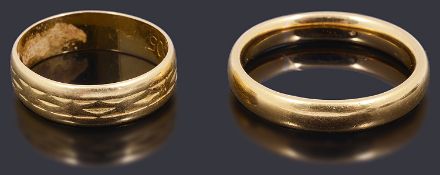 Two 22ct gold wedding rings
