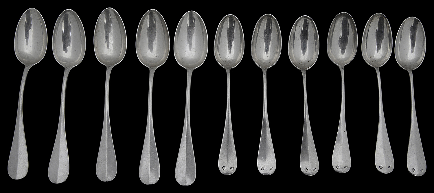 A set of six late 19th c. Austro-Hungarian .800 silver teaspoons; others