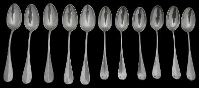 A set of six late 19th c. Austro-Hungarian .800 silver teaspoons; others