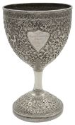 A large early 20th century Indian silver goblet/cup