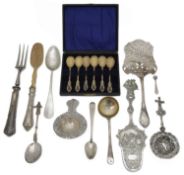 A collection of mostly late 19th century silver Continental .800 silver