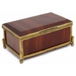 A 19th century gilt metal mounted red banded agate trinket box