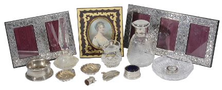 A collection of modern silver to include photograph frames; others