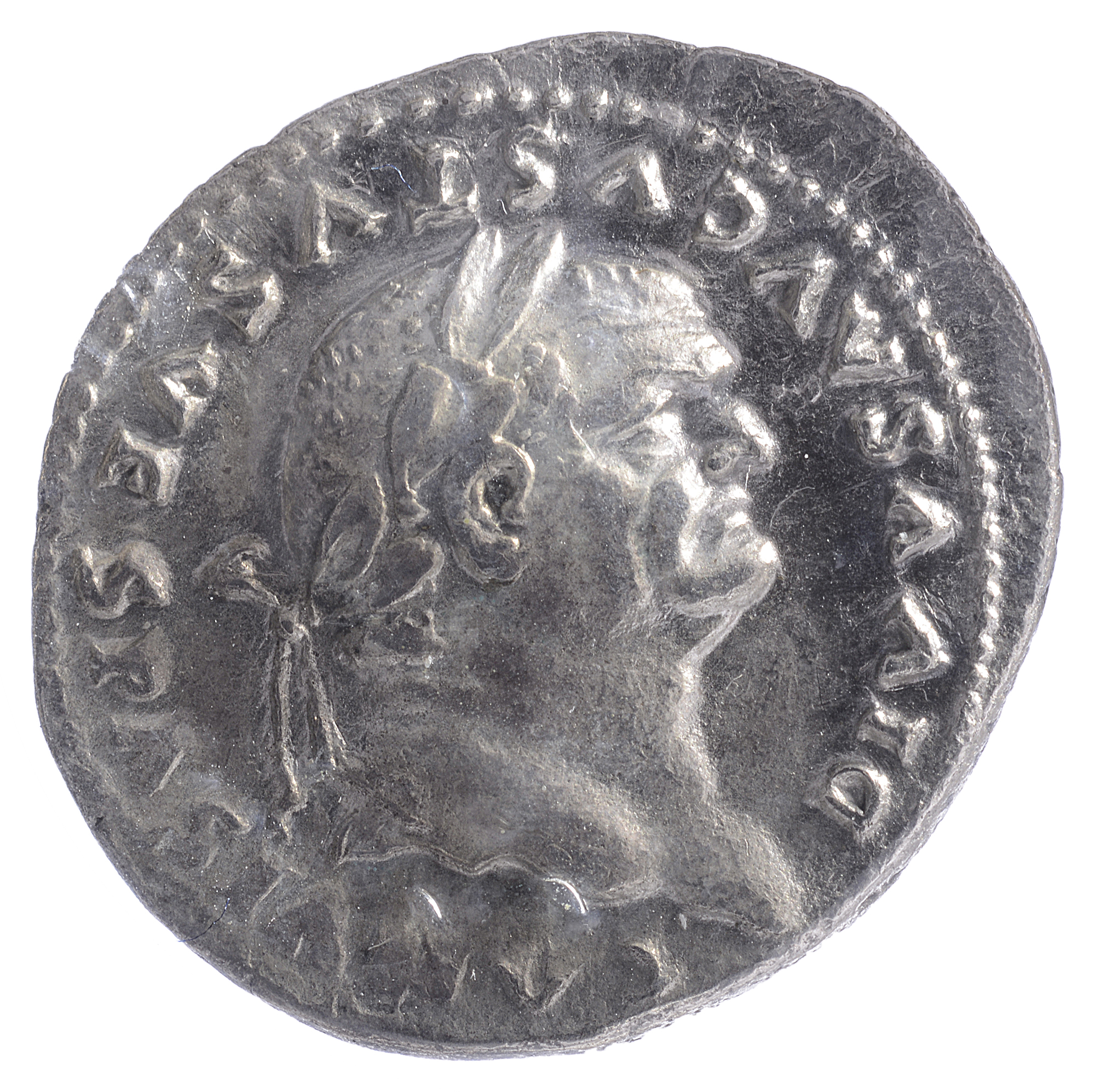 Roman Imperial Divus Vespasian silver Denariusstruck under Titus, Rome AD 80-81DIVVS AVGVSTVS