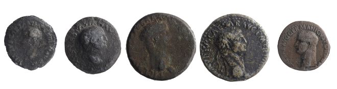 Drusus Julius Caesar AE As. Rome, Restitution issue struck under Titus, 80-81 ADDRVSVS CAESAR TI AVG