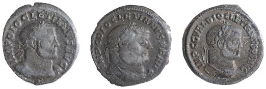 Diocletian AE Follis. Treveri (Trier), Struck 303-305 AD. IMP DIOCLETIANVS P AVG, laureate and