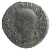 Divus Augustus Copper As.Commemorative issue under Tiberius. 14-16 AD.DIVVS AVGVTVS PATER, radiate