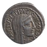 L. Aemilius Lepidus Paulus Silver Denarius62 BC.Veiled and diademed head of Concordia facing