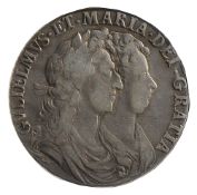 William & Mary Silver Halfcrown1689Laureate conjoined busts of King William and Queen Mary right,