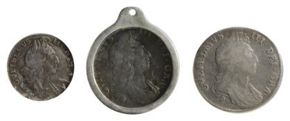 William III Silver Sixpence1697, Norwich mint mark1st bust, draped and laureate right / Crowned