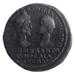 Macrinus and Diadumenian AE27Marcianopolis, Struck 217-218 ADVT K M O??E? CEV? MAKPINOC K M O??E??