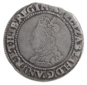 Elizabeth I (1558-1603) silver shilling second issue 1560-1mint mark cross cossletELIZABETH D G