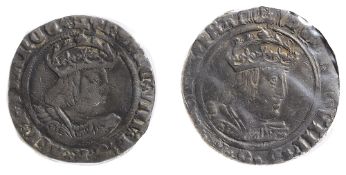 Henry VIII (1509-1547) silver groatsfirst second coinage (1526-44), mint mark lis, HENRIC VIII D G R