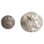 Alexander III Silver TetradrachmKition, 336-323 BCHead of Herakles facing right, wearing a lion-skin