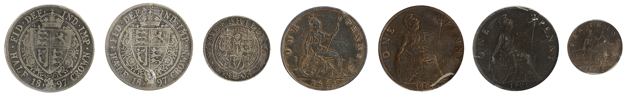 Queen Victoria Silver Halfcrown1897Veiled 'old head', left / Crowned and quartered shield, within - Image 2 of 2