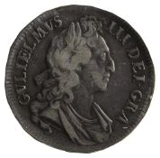 William III Silver Crown1696, Octavo on the side1st bust, draped and laureate right / Crowned