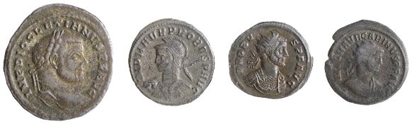 Diocletian AE FollisCarthage, Struck 297-298 ADIMP DIOCLETIANVS P F AVG, laureate head right / FELIX