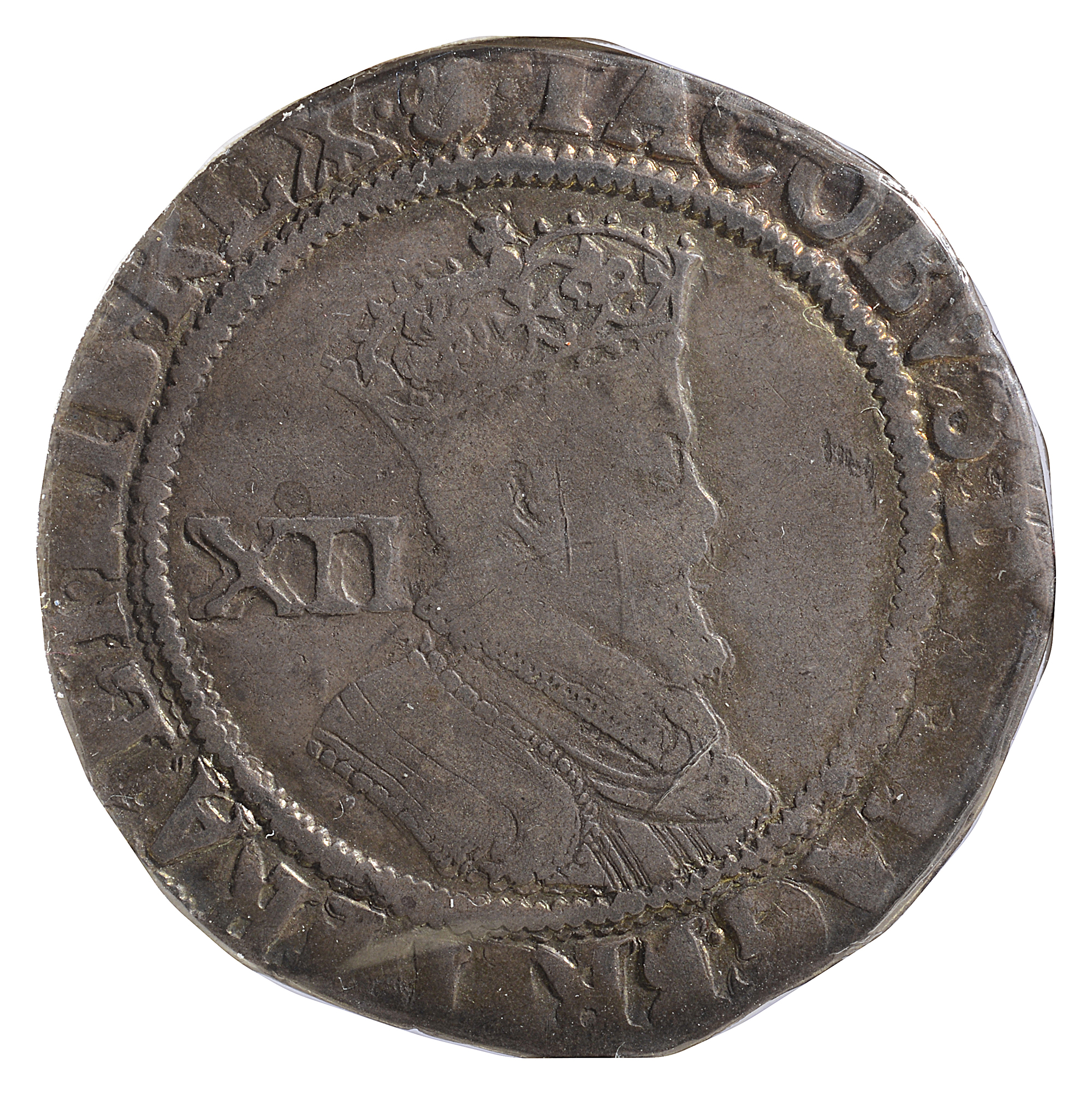 James I (1603-1625) silver shilling second coinage mint mark roseIACOBVS D G MAG BRIT FRA ET HIB REX