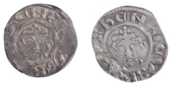 Plantaganet, Richard I (1189-1199), two silver Short Cross Penniesfirst hENRICVSR EX crowned