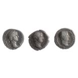 Three early 2nd century AD Imperial Roman silver denarii from the reign of Hadrianfirst Rome, 119-