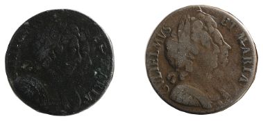 William & Mary Halfpenny1694Laureate conjoined busts of King William and Queen Mary right, legend