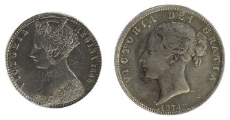 Queen Victoria Silver 'Godless Florin'1849Crowned bust, left, W.W. between bust and date / crowned