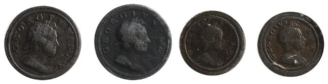 George I 'Dump' Issue Halfpenny1717Laureate and cuirassed bust right / Britannia seated left on