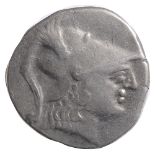 Asia Minor, Pamphylia Silver Teradrachm2nd century BCHead of Athena right, wearing crested