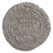 Henry VII (1485-1509) silver groattype III, London, mint mark inverted anchor (1499-1502)HENRIC