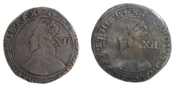 Charles I (1625-49) silver shillingsfirst mint mark sceptre under Parliament (1646-8) CAROLUS D G