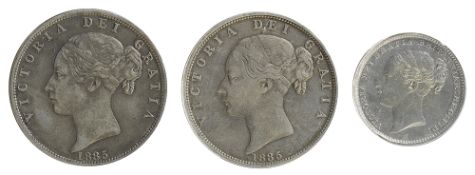 Queen Victoria Silver Halfcrown1885Young head facing left, date below, toothed border surrounding