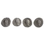 Four mid 3rd century AD Imperial Roman silver and Antoninianii from the reign of Trajan