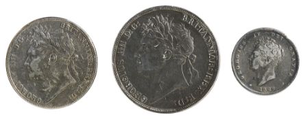 George IV Silver Halfcrown1821first laureate head left, legend surrounding, GEORGIUS IIII DG