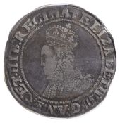 Elizabeth I (1558-1603) silver shilling second issuemint mark cross cossletELIZABETH D G ANG FR ET