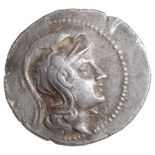 Athens Silver 'New Style' Tetradrachmc. 144-3 BCHead of Athena Parthenos right, wearing triple-