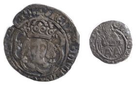 Henry VII (1485-1509) silver groat and a sovereign type penny first groat, London, (1493-5), mint