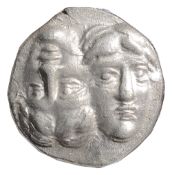 Northern Greece, Thrace Istros Silver Stater 400-350 BCTwo young male heads facing, side by side,