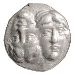 Northern Greece, Thrace Istros Silver Stater 400-350 BCTwo young male heads facing, side by side,