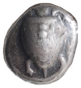 Islands off Attica, Aegina, Silver Stater,Struck c. 525-480 BC. Sea turtle, row of dots down its