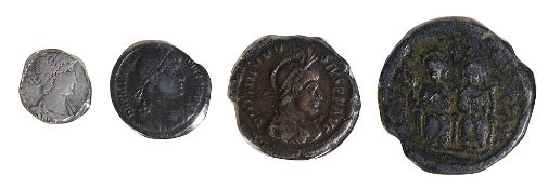 Constantius II Silver SiliquaStruck 351-355 ADDN CONSTAN-TIVS P F AVG, diademed, draped and