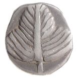 Sicily, Selinos, Silver Didrachm, Struck 540-510 BC.Selinon leaf / Incuse squareDiameter 21